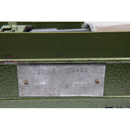 411 - A Polish NSZP-3 night vision telescopic gun sight, number 780483, in its steel case numbered to the ... 