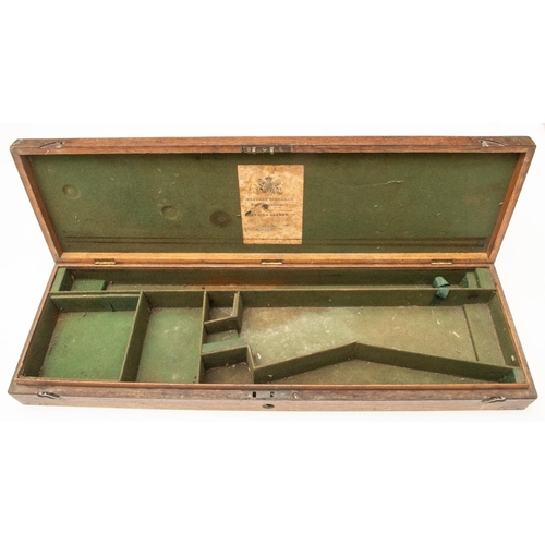 417 - A brass bound oak gun case to take a double barrelled percussion gun with 29