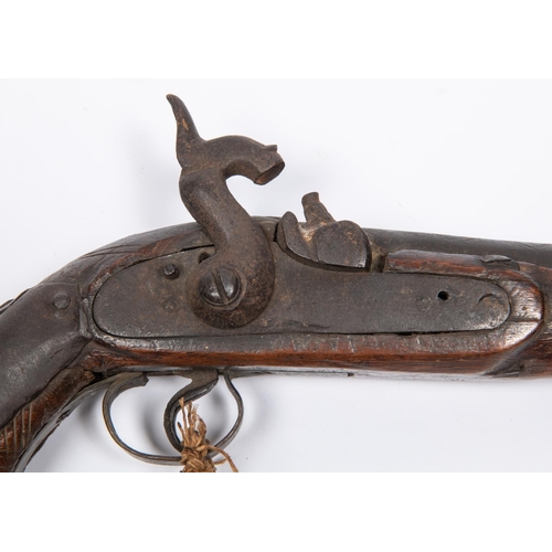 430 - An Indian mid 19th century 26 bore country made percussion holster pistol, 14