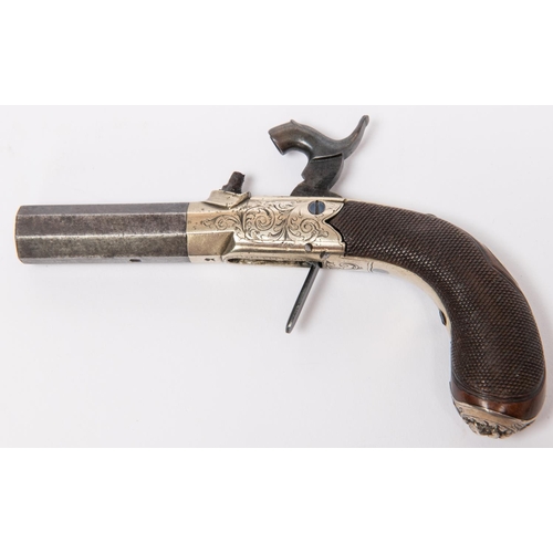 435 - A charming 120 bore percussion boxlock muff pistol, 5