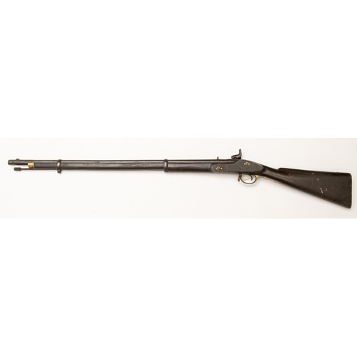 444 - A 14 bore Enfield type 2 band percussion musket, probably for native troops, 48½