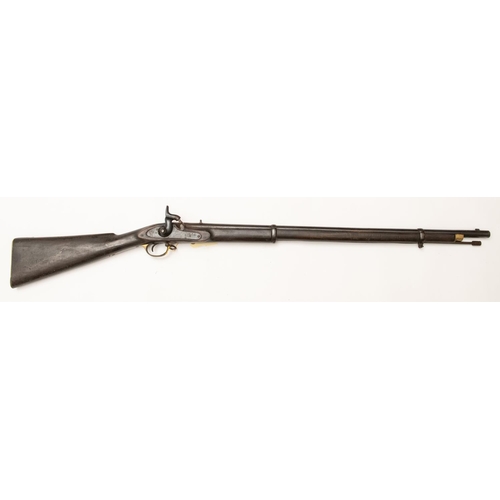 444 - A 14 bore Enfield type 2 band percussion musket, probably for native troops, 48½