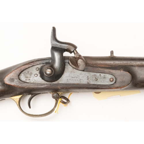 444 - A 14 bore Enfield type 2 band percussion musket, probably for native troops, 48½