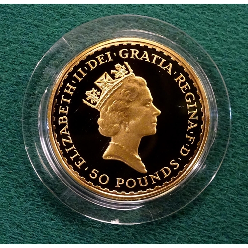 74 - Elizabeth II Britannia gold proof set of coins 1987, comprising £100, £50, £25 and £10 (being One ou... 