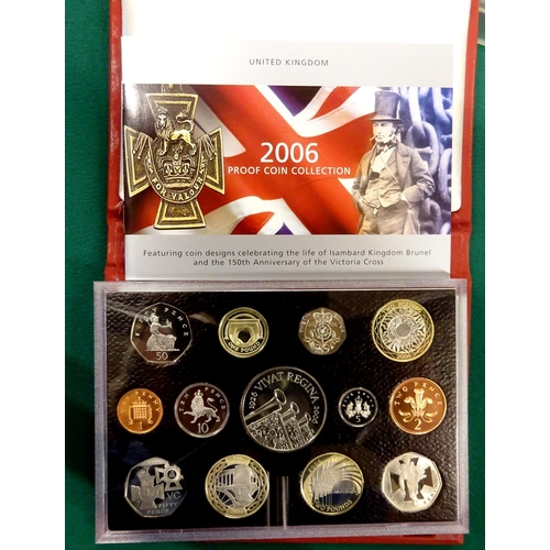 82 - Elizabeth II Proof coin collection, 2006 comprising £5 (crown size), £2 (3, regular design and two d... 