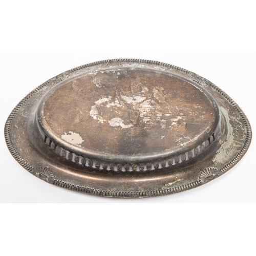 86 - A Third Reich WM oval galleried mess tray, inscribed with presentation inscription. GC £150-175