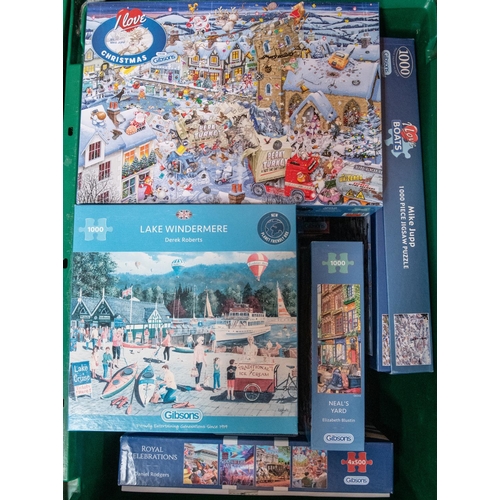 63 - 14 new Gibsons Puzzles. Titles are- Carnaby Street, Christmas Toy Shop, The Jig Map Of Europe, Jolly... 