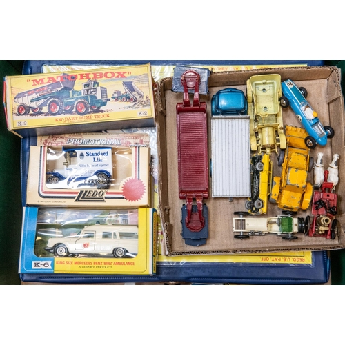 112 - Quantity of various makes, Includes Corgi 1102 Euclid TC12 tractor with Dozerblade, Matchbox K-2 Dar... 