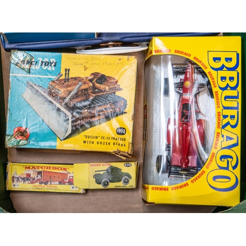 112 - Quantity of various makes, Includes Corgi 1102 Euclid TC12 tractor with Dozerblade, Matchbox K-2 Dar... 