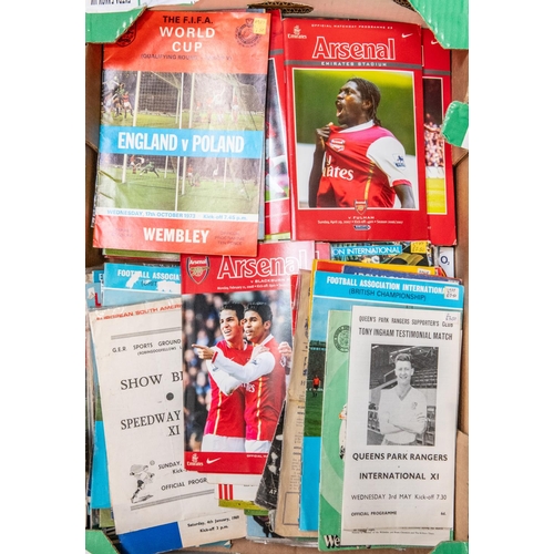 117 - 100+ Football programmes from 1950s to 2000s, Predomonantly Arsenal, But Also includes England Progr... 