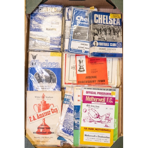 120 - 100+ Football programmes,  from 1960s to 1970s, To include mainly Chelsea, Also includes Cup finals,... 