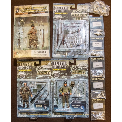 140 - 3 'Elite Force' 1:18 scale figures & accessories series sets. U.S. 29th Infantry Division, CPL Jacks... 