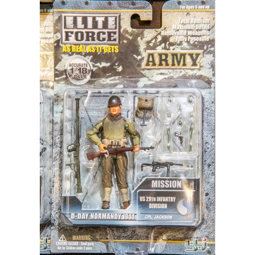 140 - 3 'Elite Force' 1:18 scale figures & accessories series sets. U.S. 29th Infantry Division, CPL Jacks... 