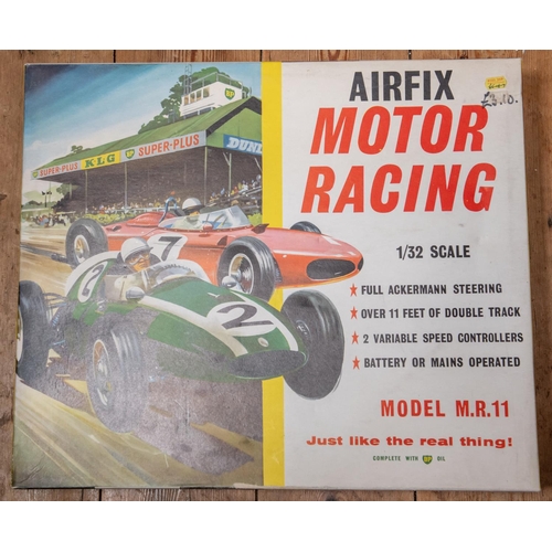 145 - A quantity of Airfix Motor Racing slot car system and Tri-ang Minic Motorway. Including a boxed set ... 