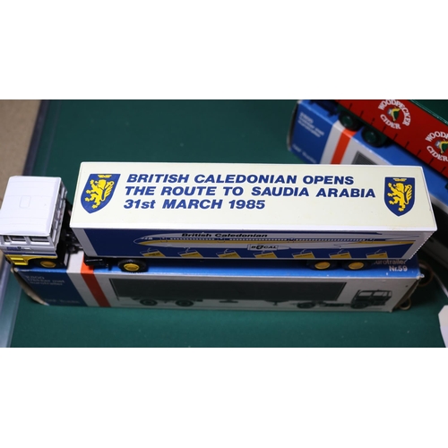 170 - 2 Lion Car UK Veteran & Vintage Models Special Limited Edition DAF 2800 articulated trucks and box t... 