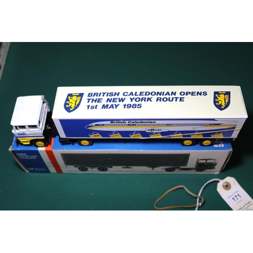 171 - 2 Lion Car UK Veteran & Vintage Models Special Limited Edition DAF 2800 articulated trucks and box t... 