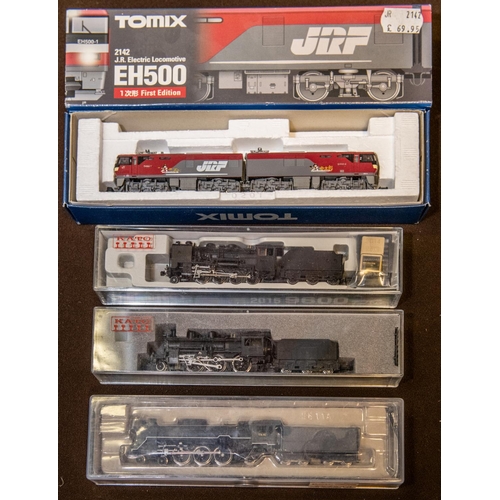 21 - 4 Japanese produced 'N' gauge Locomotives. KATO: A 2-6-0 Steam Locomotive and a 2-8-0 Steam Locomoti... 