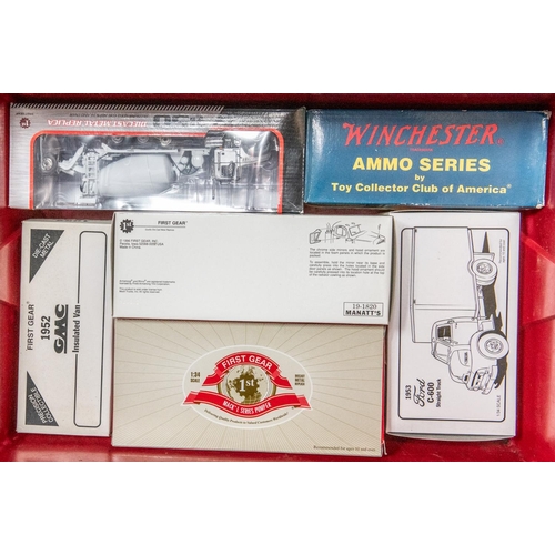 216 - 10 First Gear 1/34, 1/25 and 1/50 scale Trucks. 1/34 scale: 1960 Model B-61 Mack Dump Truck, Manatt'... 