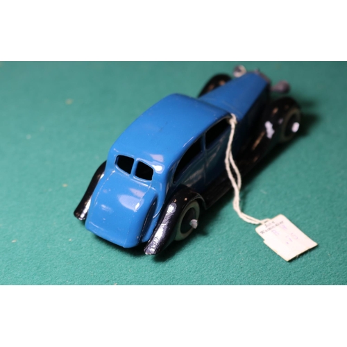 250 - Dinky Toys Rolls Royce (30b). A 1936-1940 example in blue with open black chassis, smooth black whee... 