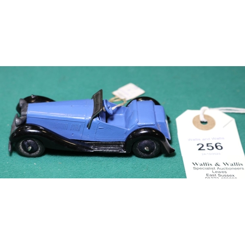 256 - Dinky Toys British Salmson Two-Seater Sports Car (36e). 1947-1950, no hole in drivers seat. Mid blue... 