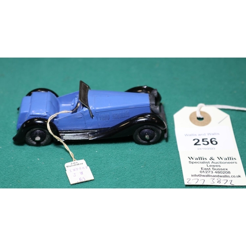 256 - Dinky Toys British Salmson Two-Seater Sports Car (36e). 1947-1950, no hole in drivers seat. Mid blue... 