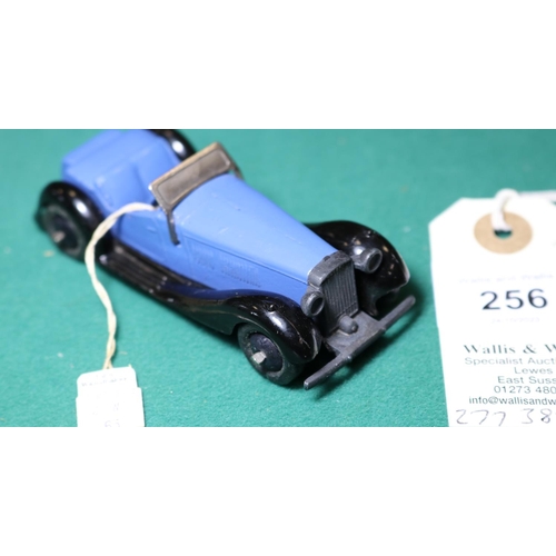 256 - Dinky Toys British Salmson Two-Seater Sports Car (36e). 1947-1950, no hole in drivers seat. Mid blue... 