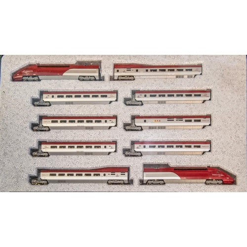 26 - A KATO 'N' gauge Train Pack. (K10910). A TGV Thalys PBKA 10-car set comprising 2 power cars and 8 pa... 