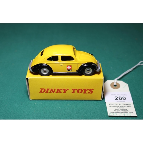 280 - Dinky Toys Swiss Postal Volkswagen (262). In yellow and black 'PTT' livery, example with the later s... 