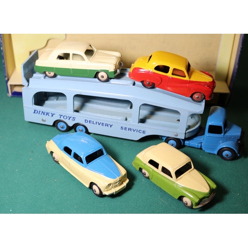 286 - A Scarce Dinky Supertoys Gift Set 990, Pullmore Car Transporter with Four Cars. Comprising Bedford P... 