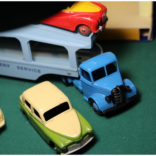 286 - A Scarce Dinky Supertoys Gift Set 990, Pullmore Car Transporter with Four Cars. Comprising Bedford P... 