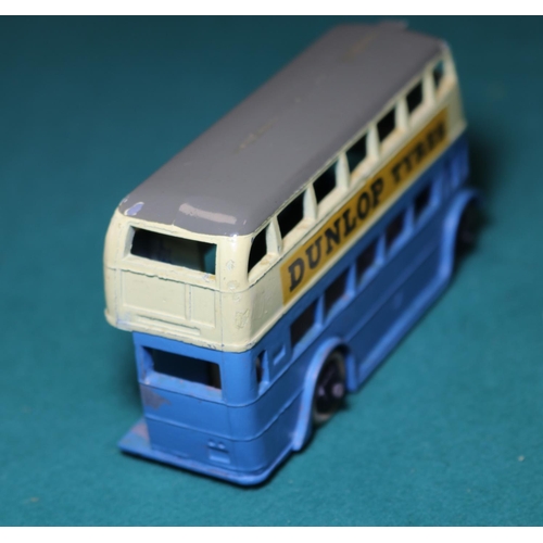 287 - Dinky Toys Double Deck Motor Bus (29c). 1938-1940 example in light blue and cream, with grey roof, A... 