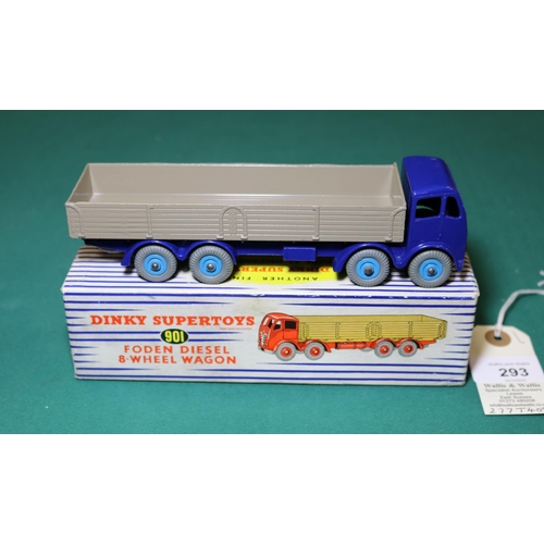 293 - A rare Dinky Supertoys Foden Diesel 8-Wheel Wagon (901).  A second type (FG) example with dark blue ... 