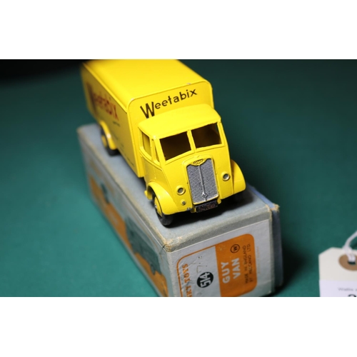 295 - Dinky Supertoys Guy Van 'Weetabix' (514). In yellow livery, with yellow ridged wheels, black tyres, ... 