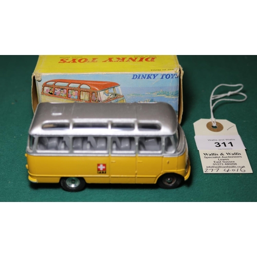 311 - A rare French Dinky Swiss issue Mercedes-Benz 'Petit Autocar' (minibus). An example in Swiss PTT dee... 