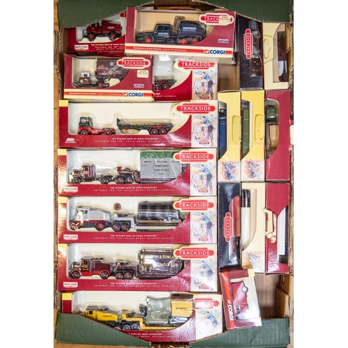 313 - 54 Corgi / Lledo models including 25 Trackside, some fairground models, Eddie Stobart flat bed lorry... 