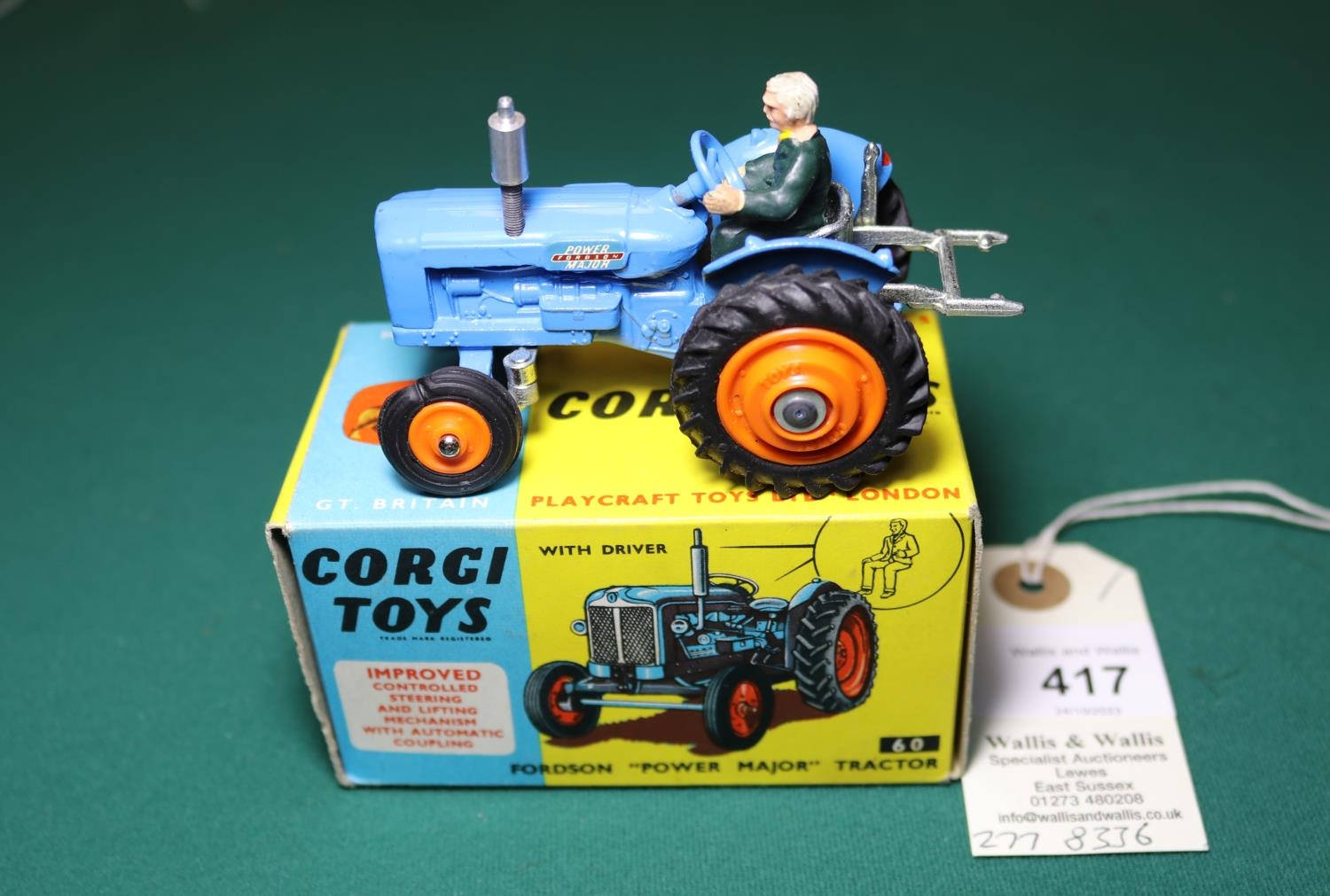 Corgi Toys Fordson Power Major Tractor (60). In mid blue with