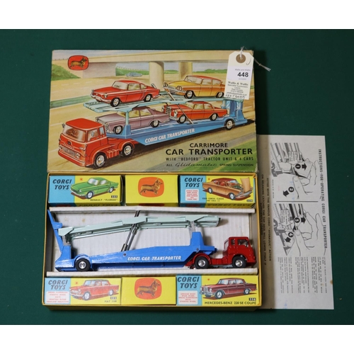 448 - Corgi toys Gift Set 28, Carrimore car Transporter with 