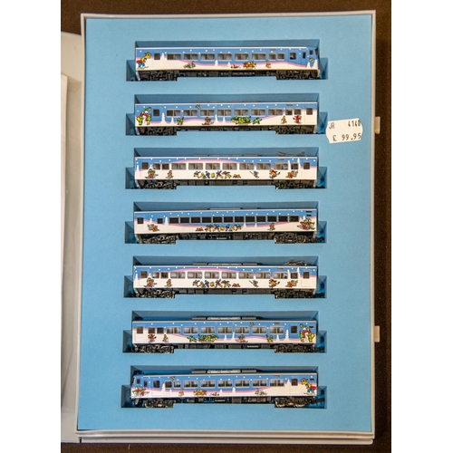 50 - A Micro Ace 'N'gauge Train Set Case (Train Pack) (A-4140 185). A 7-car Electric Multiple Unit. In bl... 