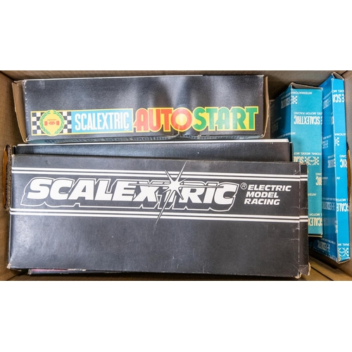 55 - A large quantity of Scalextric with boxed sets and accessories. Including 3x sets; a Formula 1 GP8 s... 