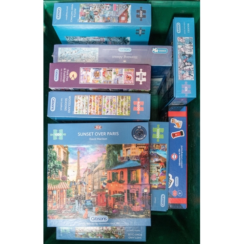 60 - 14 new Gibsons Puzzles. Titles are- Shetland Pony Club. Sunset Over Paris. Gardener's Delight. Abbey... 