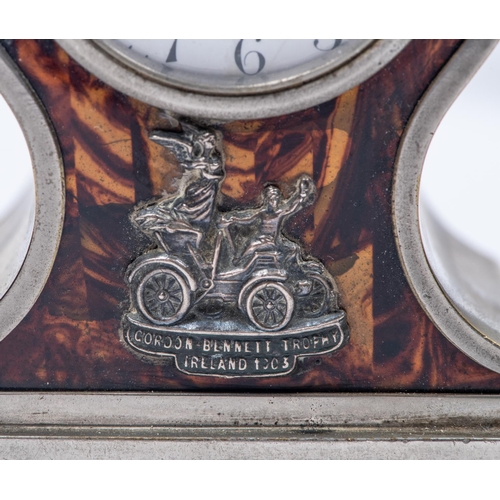 71 - 3  Gordon Bennett Trophy items Ireland from 1903. Small Balloon style Clock, silver plated with Faux... 