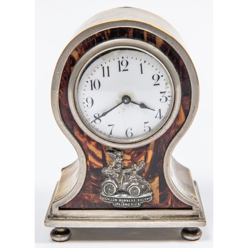 71 - 3  Gordon Bennett Trophy items Ireland from 1903. Small Balloon style Clock, silver plated with Faux... 