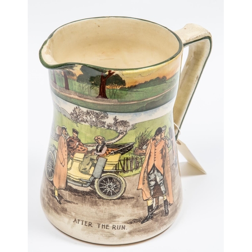 81 - Royal Doulton Motoring Series large jug, Produced between 1903 - 1910. This one says 