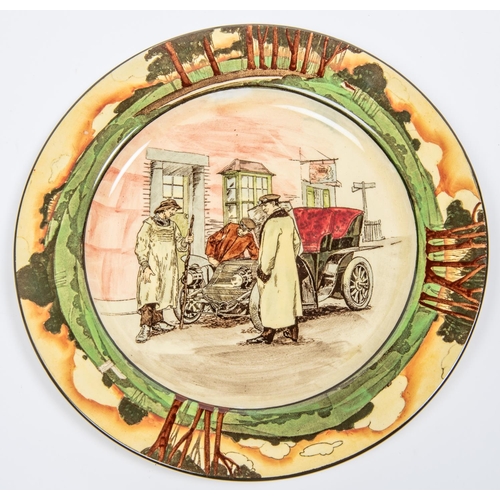 83 - Royal Doulton Motoring Series plate, Produced between 1903 - 1910. Has the Royal Doulton Lion mark u... 