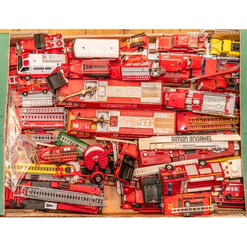 98 - Quantity of Fire engine and related models all various makes, To include, Dinky, Corgi, Siku, Matchb... 