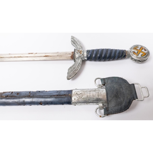 178 - A Third Reich Luftwaffe officer's sword, by SMF Solingen, the blade with Waffenampt mark, the hilt w... 