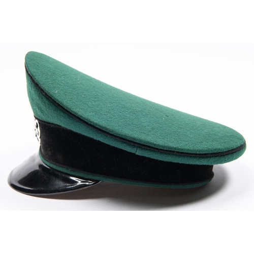 174 - A Third Reich Olympic official's SD cap, green cloth with plated mounts. GC £270-300