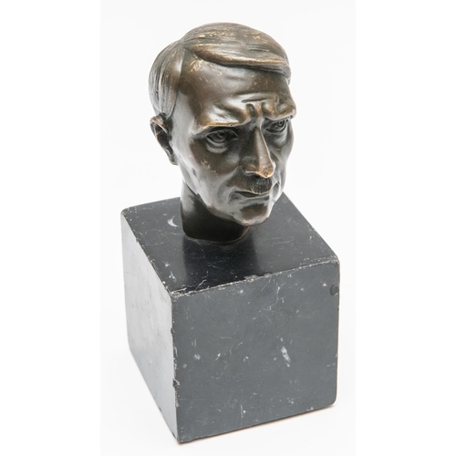 104 - A good bronze bust of Adolf Hitler, signed 