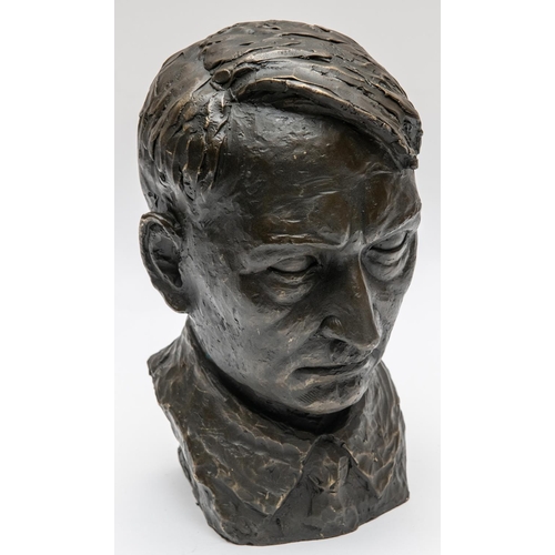 105 - A bronzed head of Adolf Hitler, height 12
