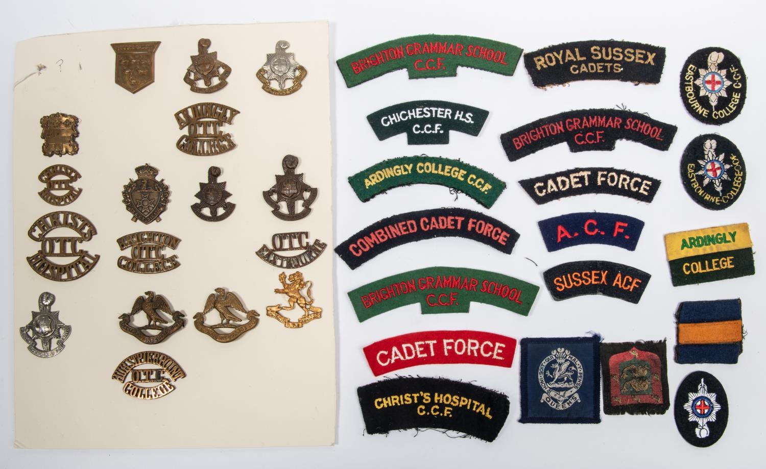 Sussex O.T.C., C.C.F and Cadet badges: cap badges of Sussex Cadets ...